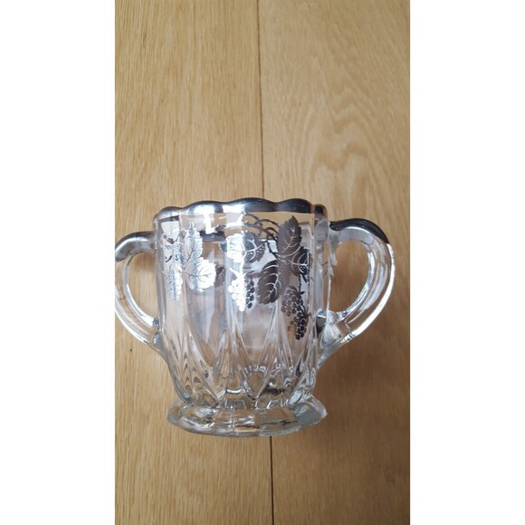 VINTAGE Silver Overlay Leaf Grapes Vines Design Open Sugar Creamer set‎ - Picture 12 of 12